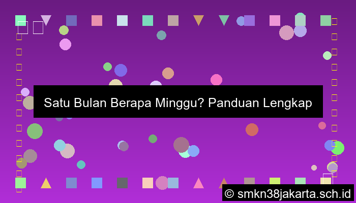 1 Bulan Berapa Minggu