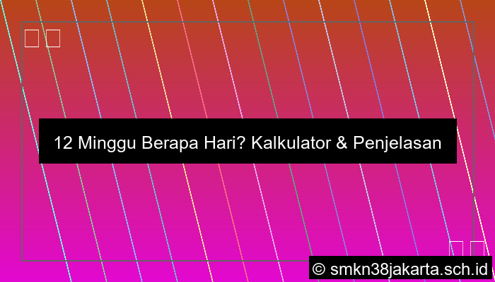 12 Minggu Berapa Hari