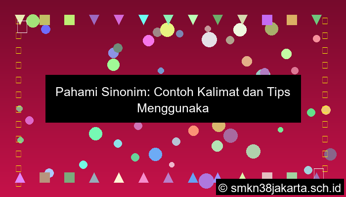 Contoh Kalimat Sinonim