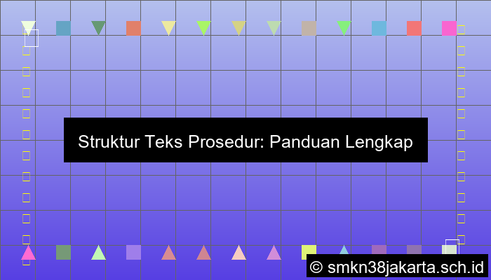 Jelaskan Struktur Teks Prosedur