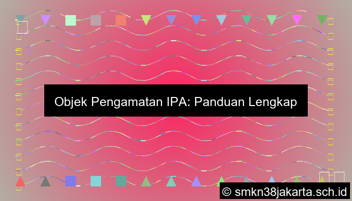 Objek Pengamatan Ipa Adalah