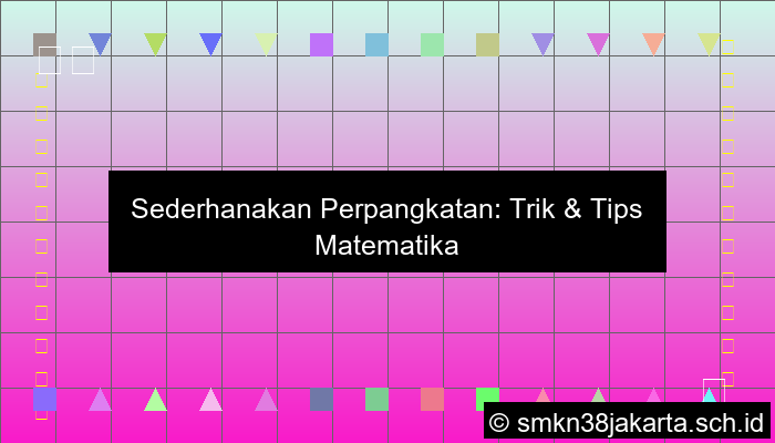 Sederhanakan Perpangkatan Berikut Ini