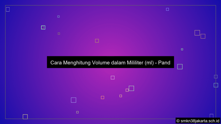 Cara menghitung volume dalam ml