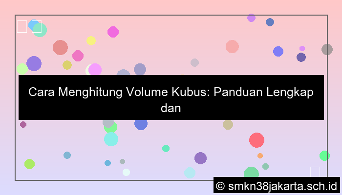 Cara menghitung volume kubus