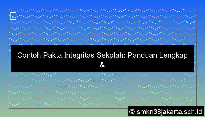 contoh pakta integritas sekolah
