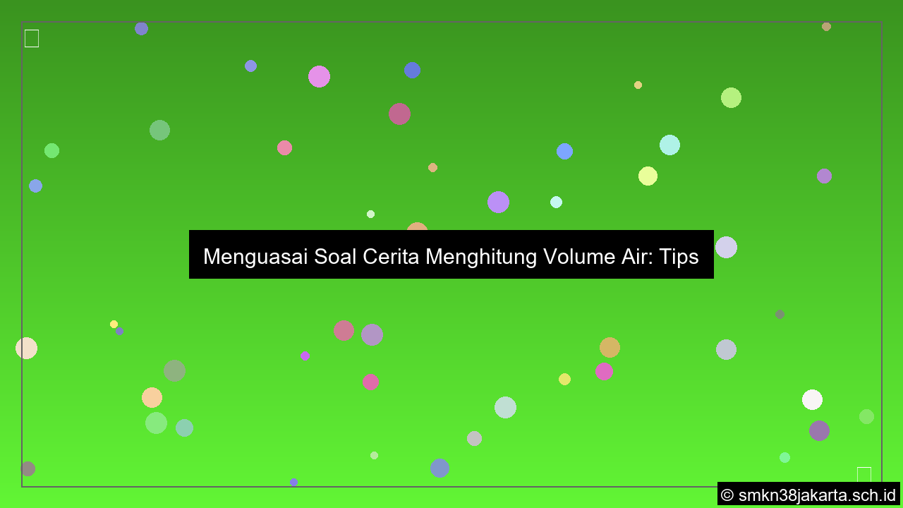 ilustrasi Soal cerita menghitung volume air