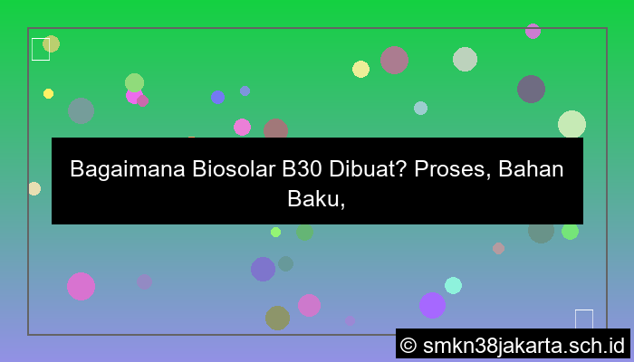 bagaimana biosolar b30 dibuat