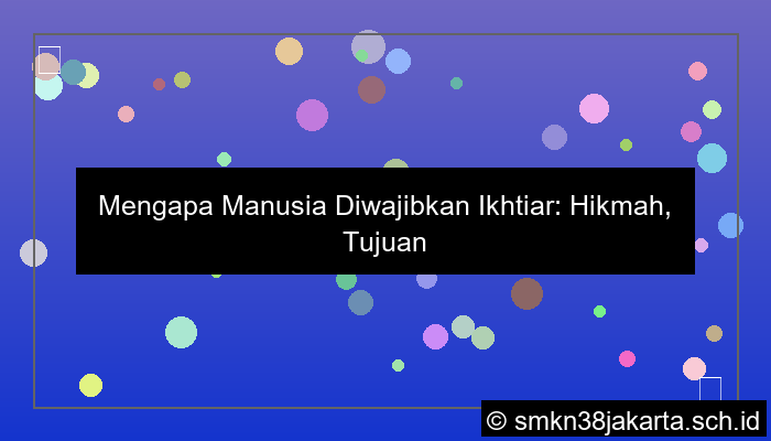 mengapa manusia diwajibkan ikhtiar