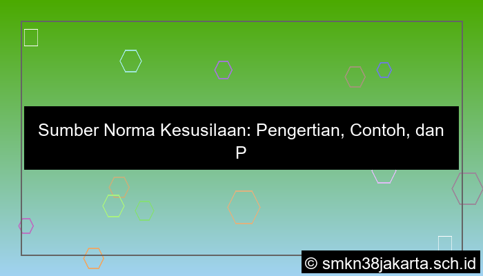 sumber norma kesusilaan