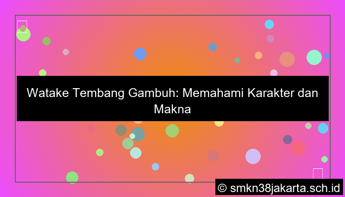 watake tembang gambuh yaiku