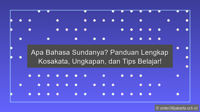 Apa Bahasa Sundanya