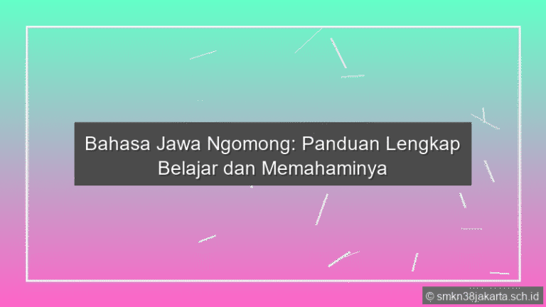Bahasa Jawa Ngomong