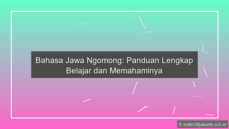 Bahasa Jawa Ngomong