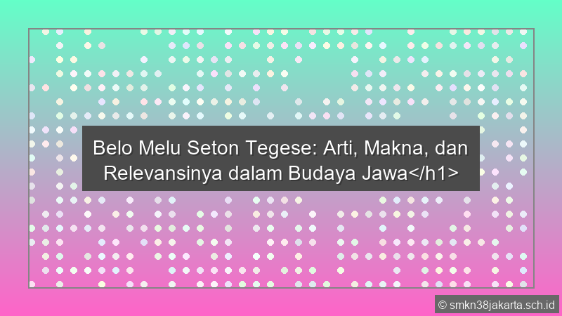 Belo Melu Seton Tegese