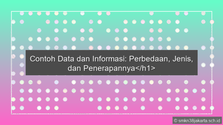 Contoh Data Dan Informasi