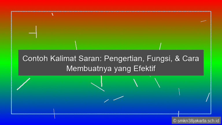 Contoh Kalimat Saran