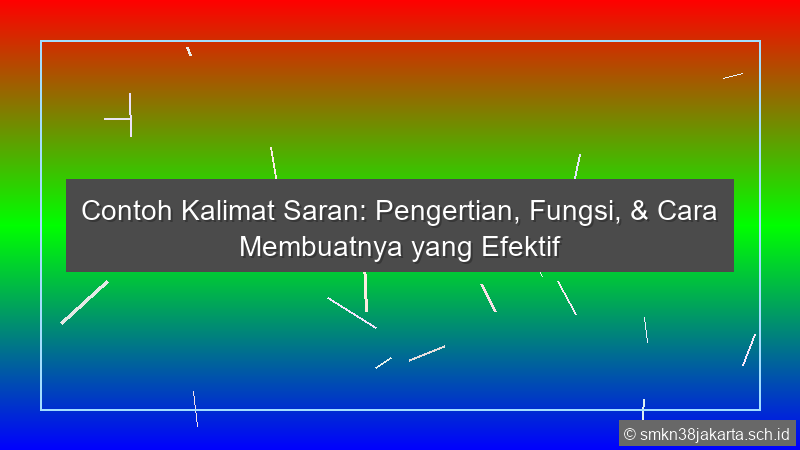 Contoh Kalimat Saran
