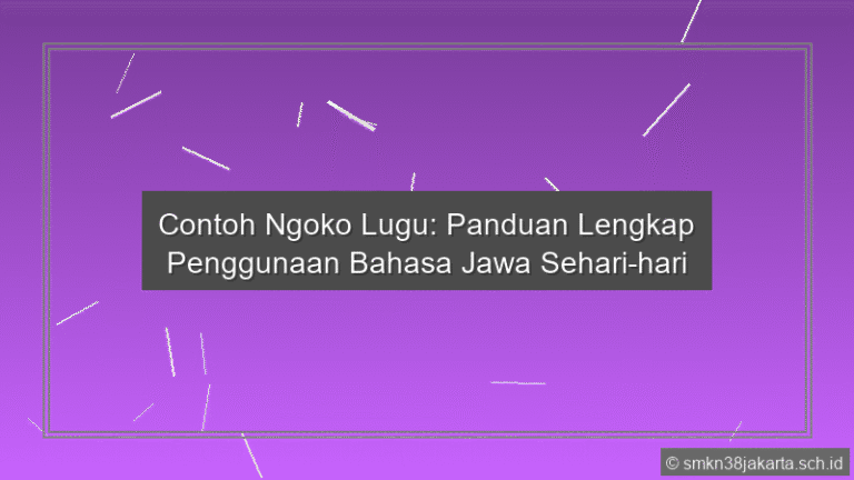 Contoh Ngoko Lugu