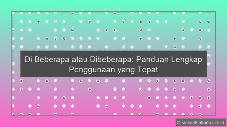 Di Beberapa Atau Dibeberapa