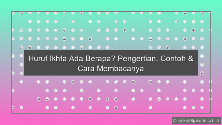 Huruf Ikhfa Ada Berapa