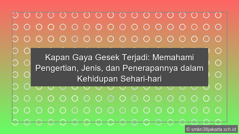 Kapan Gaya Gesek Terjadi
