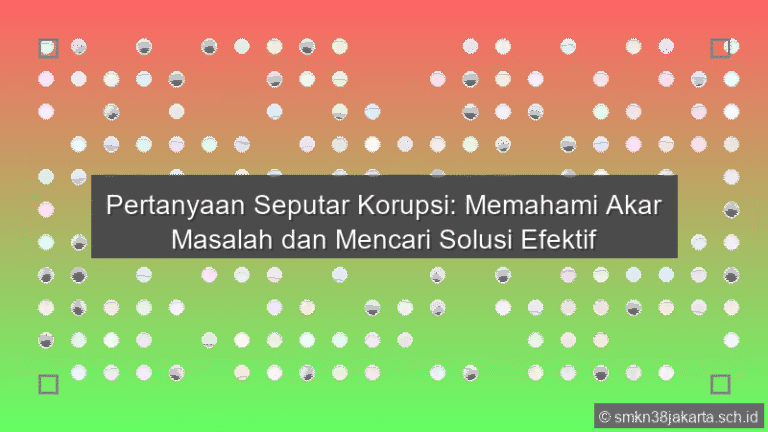 Pertanyaan Tentang Korupsi