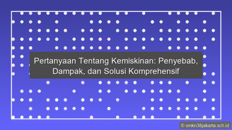 Pertanyaan Tentang Kemiskinan