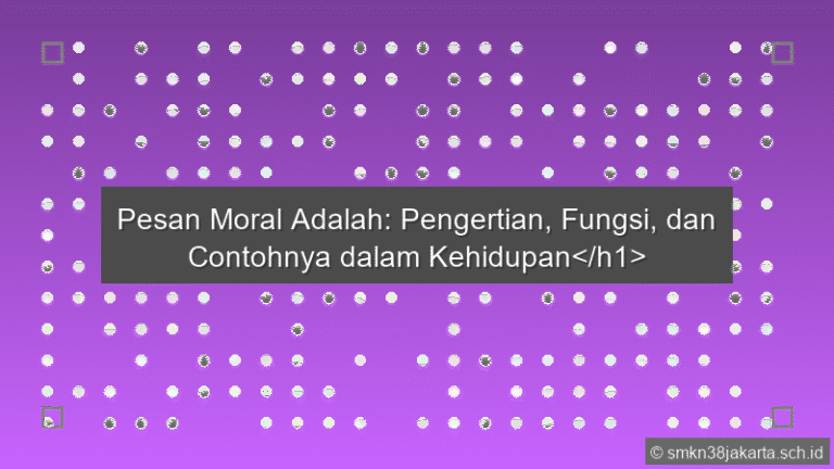Pesan Moral Adalah