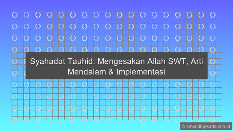 Syahadat Tauhid Artinya Mengesakan