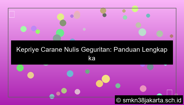 kepriye carane nulis geguritan