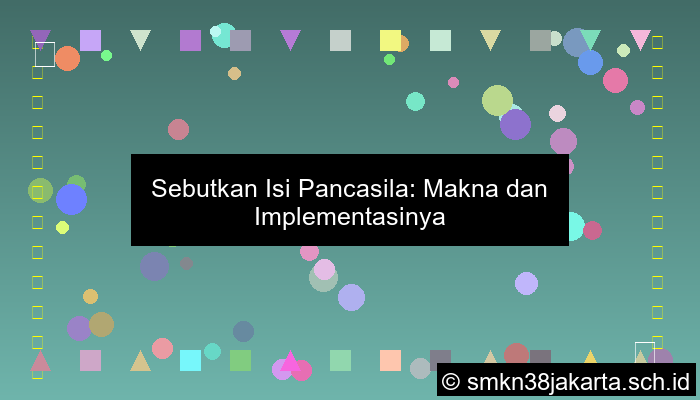 sebutkan isi pancasila