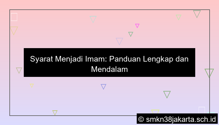 sebutkan syarat menjadi imam