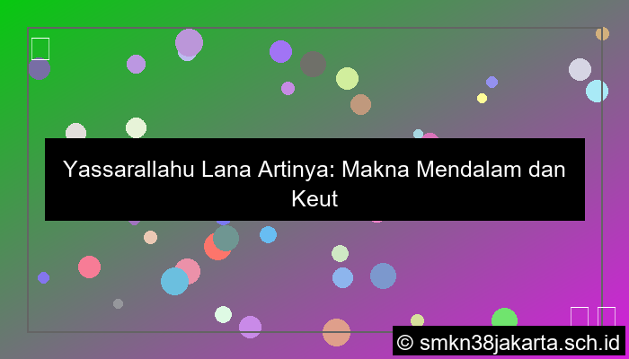 yassarallahu lana artinya