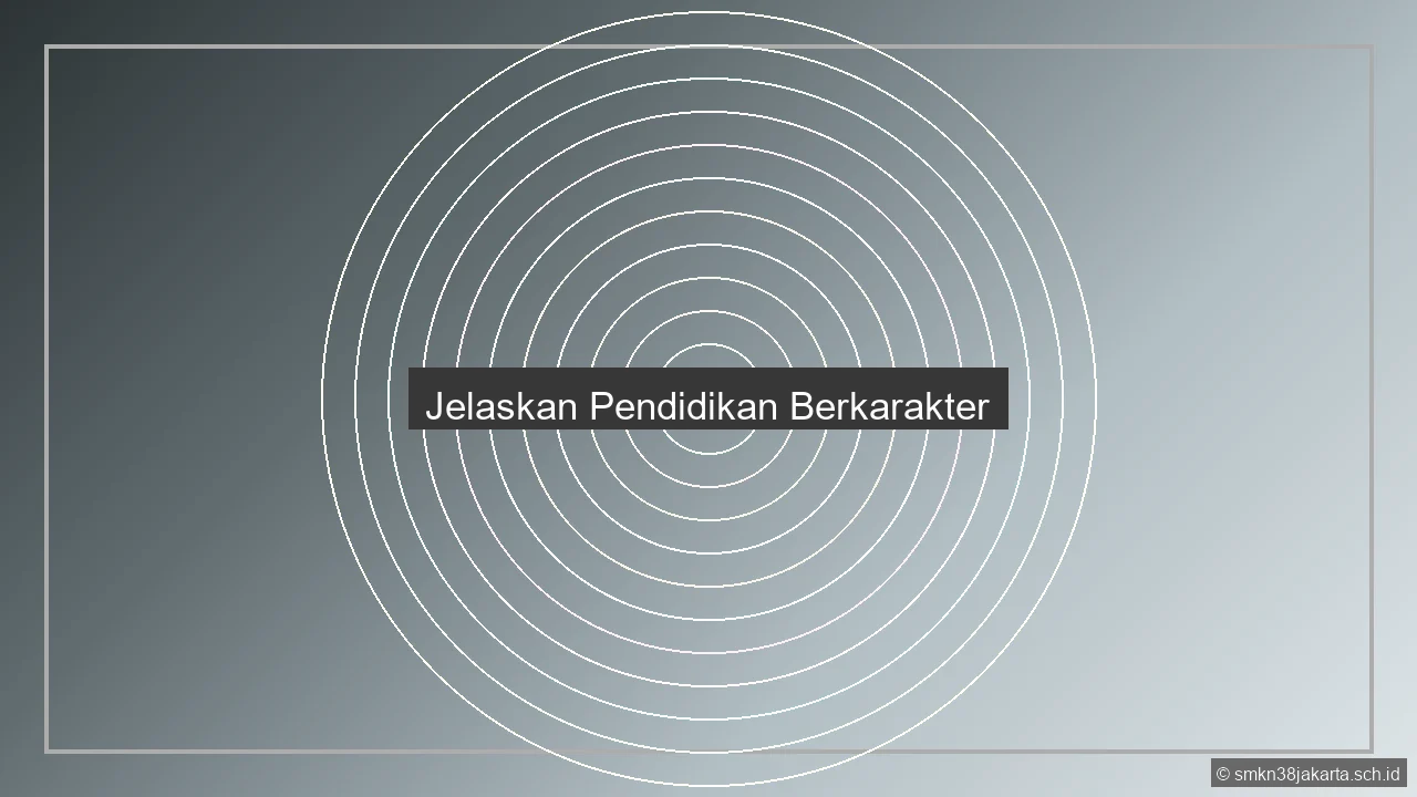 Jelaskan Pendidikan Berkarakter