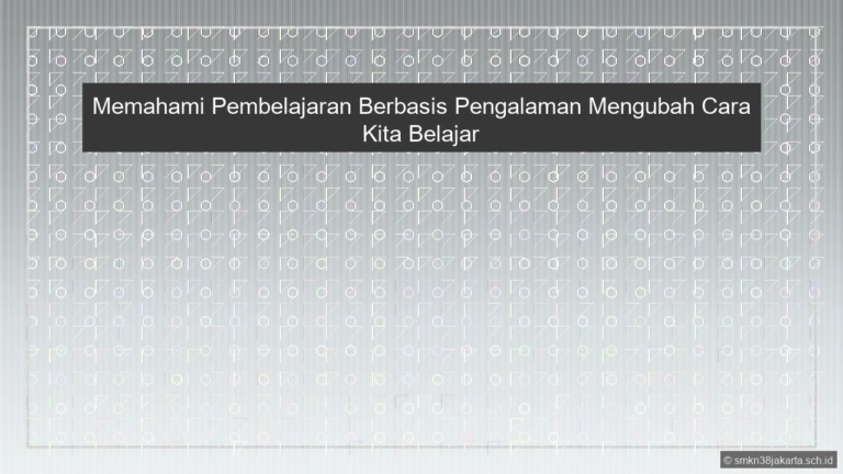 Jelaskan Pembelajaran Berbasis Pengalaman