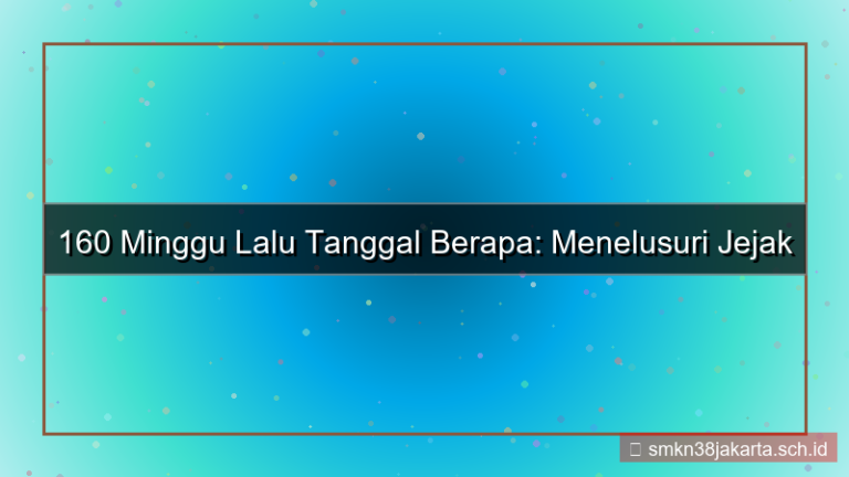 konten 160 minggu yang lalu tanggal berapa