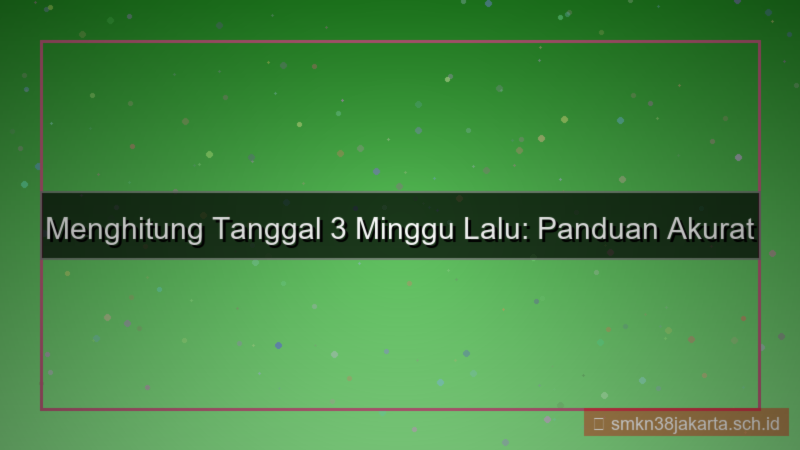 tampilan 3 minggu yang lalu tanggal berapa