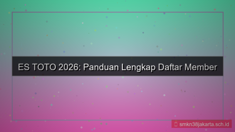 ES TOTO halaman daftar member 2026