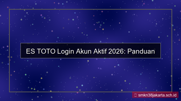 ES TOTO login dengan akun aktif 2026