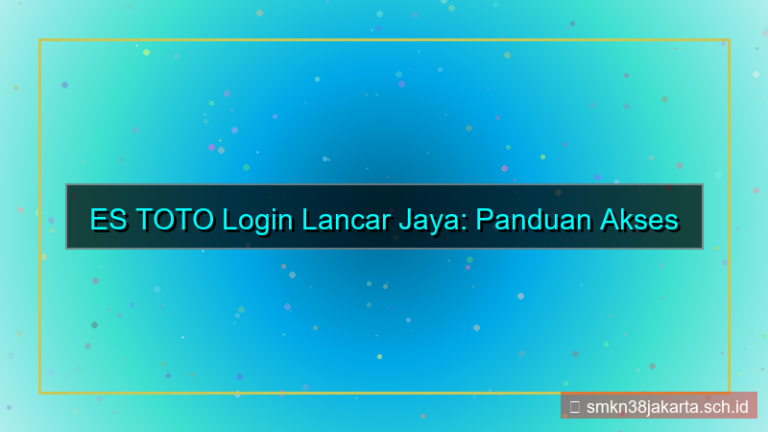 tampilan ES TOTO login lancar jaya