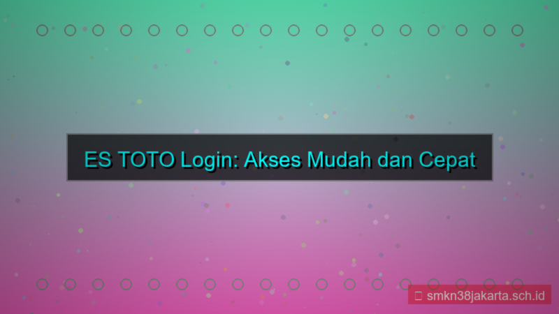 konten ES TOTO login pakai facebook