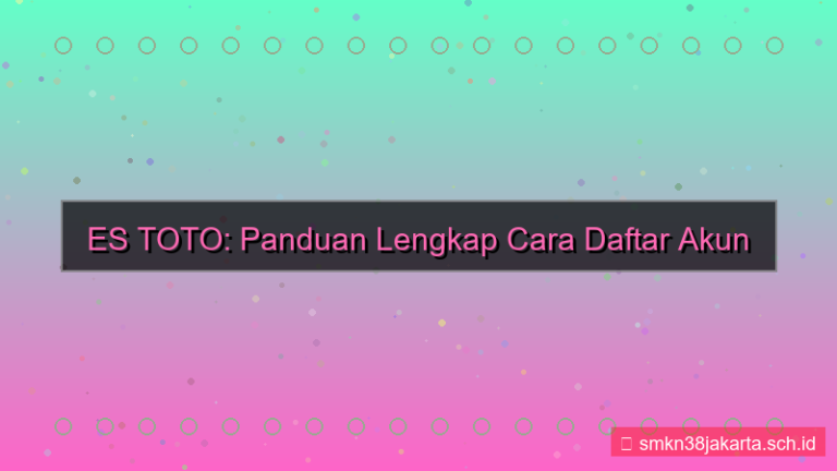 ES TOTO panduan daftar akun