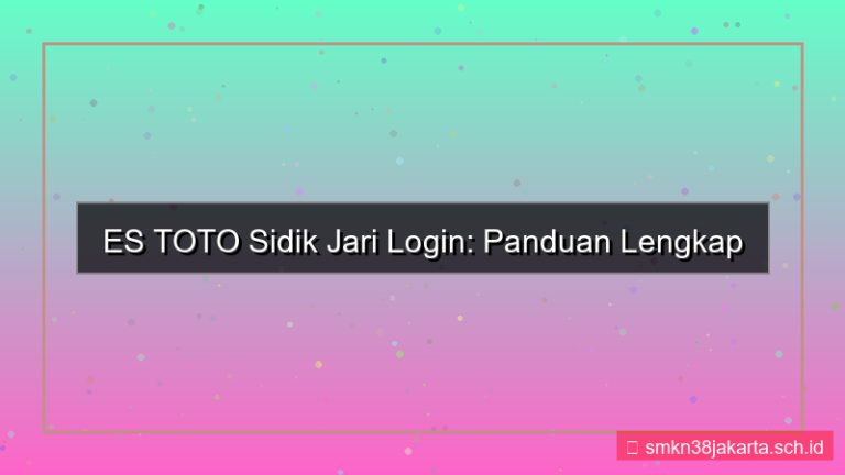ES TOTO sidik jari login