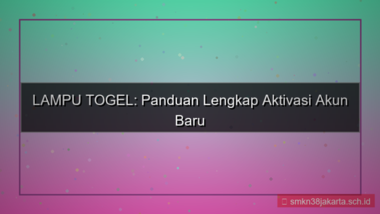 tampilan LAMPU TOGEL aktivasi akun baru