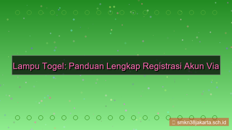 LAMPU TOGEL registrasi via whatsapp