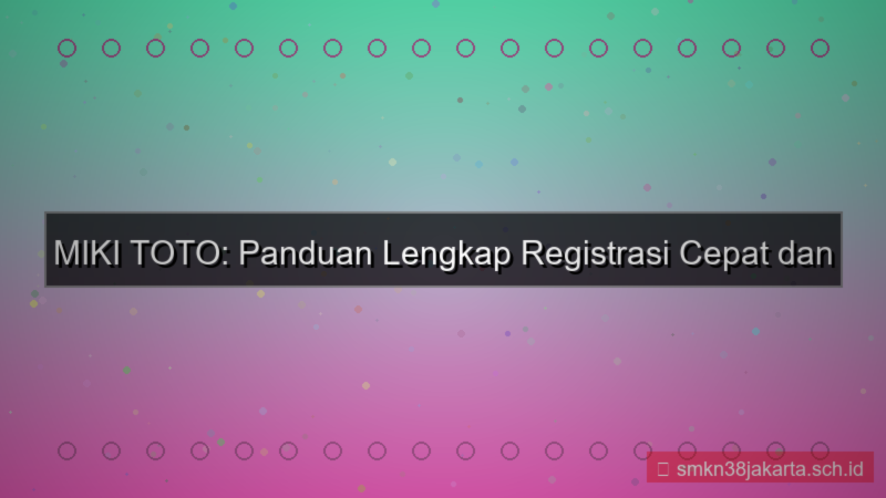 ilustrasi MIKI TOTO registrasi via whatsapp