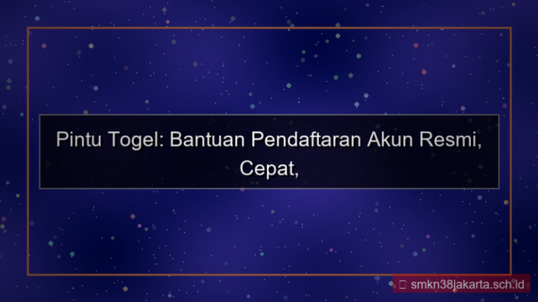 PINTU TOGEL bantuan pendaftaran akun