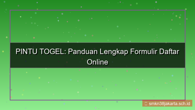 ilustrasi PINTU TOGEL formulir daftar online