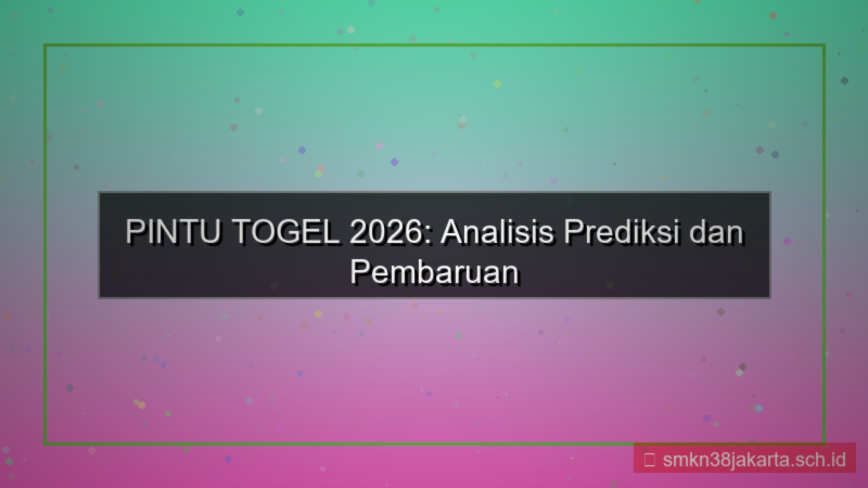 PINTU TOGEL newsletter update 2026