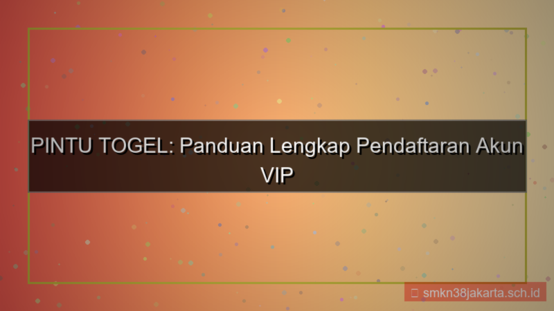 desain PINTU TOGEL pendaftaran akun vip